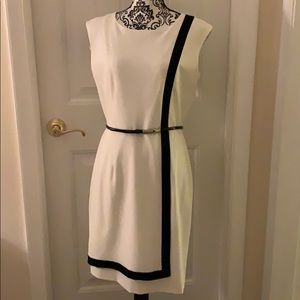 NWOT Calvin Klein Cream and Black Dress